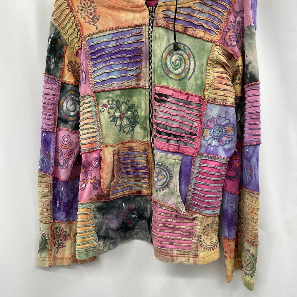 Y2K funky patchwork hoodie jacket - image 4